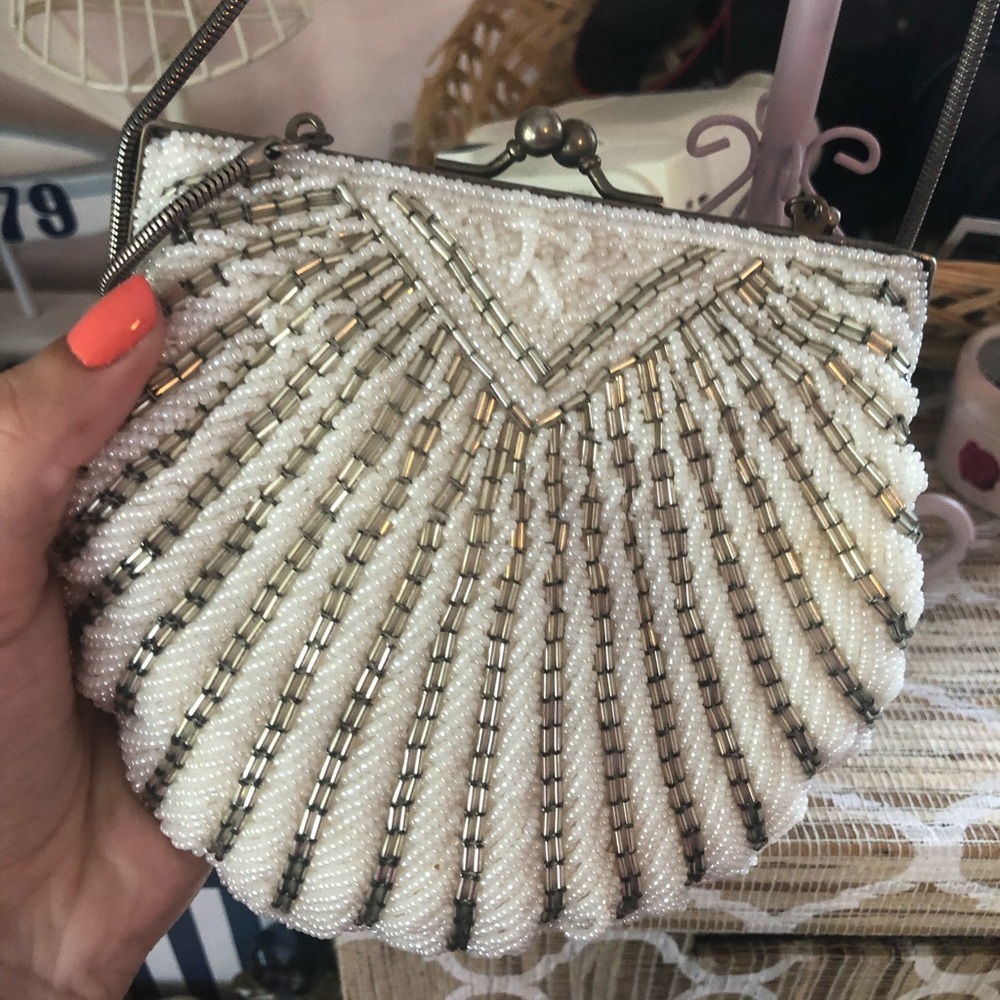 Vintage Seashell Beaded Shoulder Bag